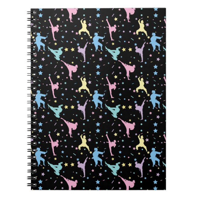 Cuaderno Artes Marciales Karate Abstracto Estrellas Destell (Frente)