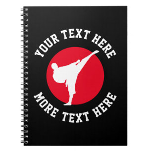 Cuaderno Artes marciales personalizados patada silueta de k