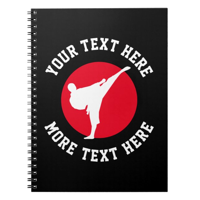 Cuaderno Artes marciales personalizados patada silueta de k (Frente)