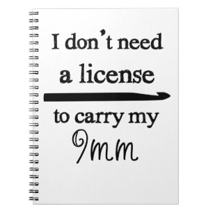 Cuaderno Artesanías de la Licencia de gancho crochet de 9 m