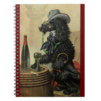 Cuaderno Arthur Thiele Comic Poodle en Pub Spiral Notebook