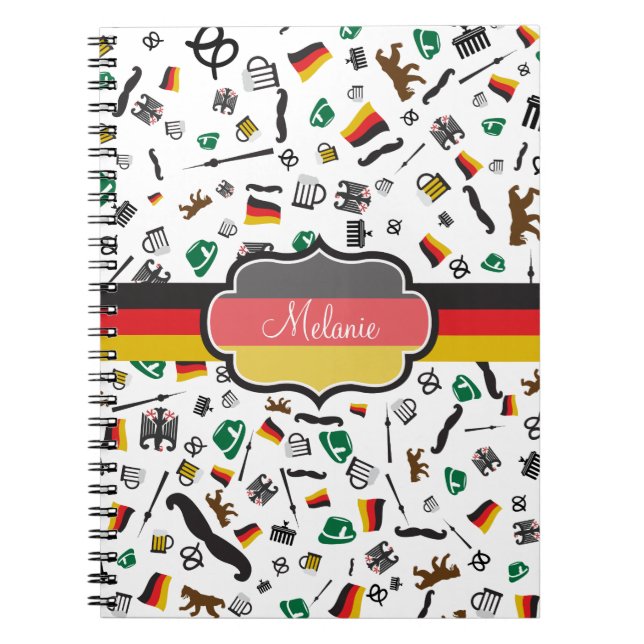 Cuaderno Artículos alemanes con la bandera de Alemania (Frente)