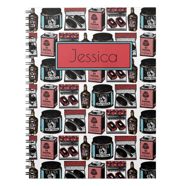 Cuaderno Artículos de aseo de época y cosméticos personaliz (Frente)