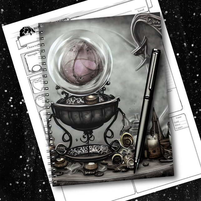 Cuaderno Artículos de brujería y bolas de cristal púrpura (Subido por el creador)