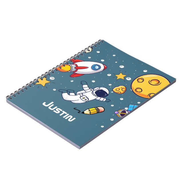 Cuaderno Artículos escolares personalizados para astronauta (Lado Izquierdo)