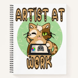 Cuaderno Artist at work cute cat design