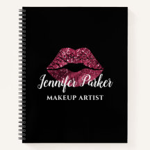 ARTISTA DE MAQUILLAJE Logotipo Rojo Besos Nombre
