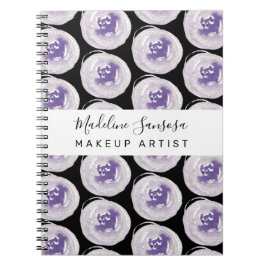 Cuaderno Artista de Maquillaje Mano Acuarela Amapolas Púrpu