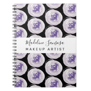 Cuaderno Artista de Maquillaje Mano Acuarela Amapolas Púrpu