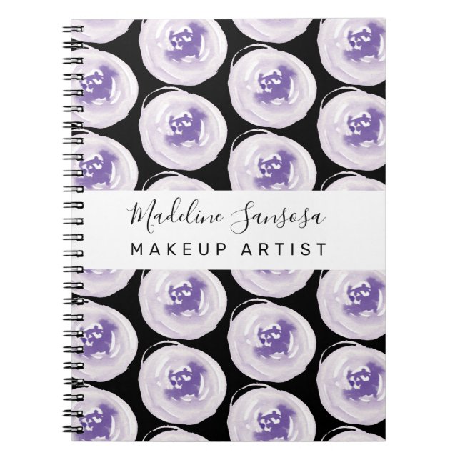 Cuaderno Artista de maquillaje Mano Acuarela Poppies Purple (Frente)