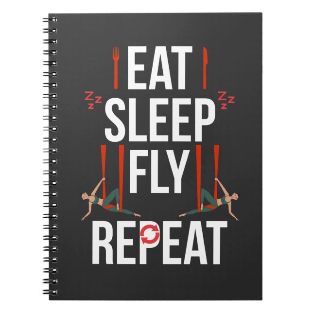 Cuaderno Artista de yoga aéreo danza gimnástica Chica arial (Frente)