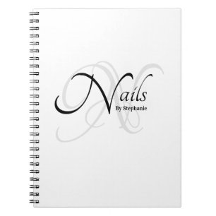 Cuaderno Artista moderno y elegante de uñas blancas monogra
