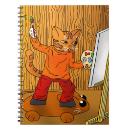 Cuaderno Artista pintador de gato