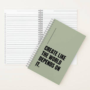 Cuaderno Artistas de tipografía negra en negrita minimalist