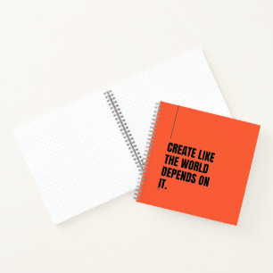 Cuaderno Artistas de tipografía negra en negrita minimalist