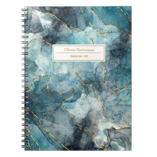 Cuaderno Artsy Abstract Ink Gold Purpurina Nombre y asunto