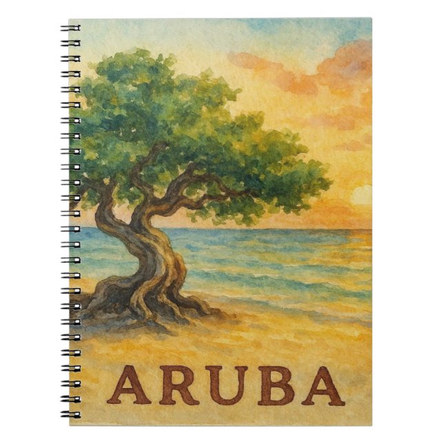 Cuaderno Aruba Eagle Beach Divi Tree Golden Hour (Frente)