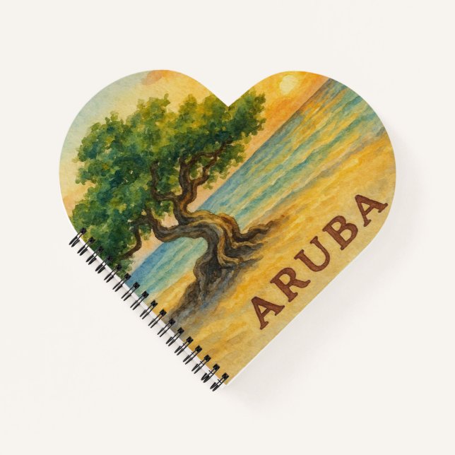 Cuaderno Aruba Playa Eagle Divi Tree Hora Dorada (Anverso)