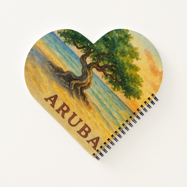 Cuaderno Aruba Playa Eagle Divi Tree Hora Dorada (Reverso)