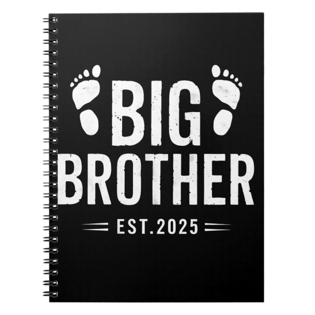 Cuaderno Ascendido a Big Brother Est. 2025 Anuncio de Bebé (Frente)