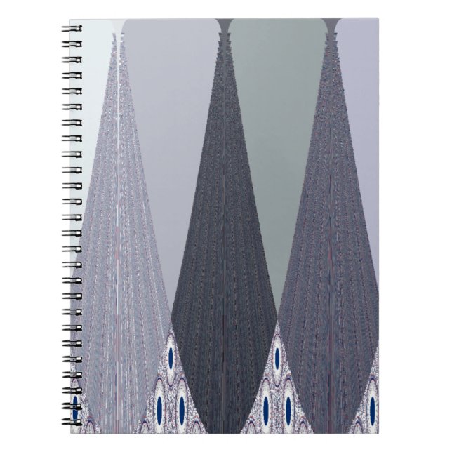 Cuaderno Ash Gray Chevron Dots Art Print (Frente)