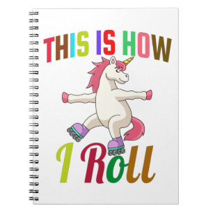 Cuaderno Así es como ruedo - Unicornio de patinaje sobre ru