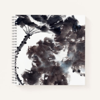 Cuaderno Asiatische Kunst mit Lotusblätter Motiv