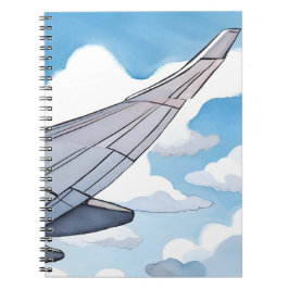Cuaderno Asiento de Ventanilla | Ala de Avión Cielo Acuarel