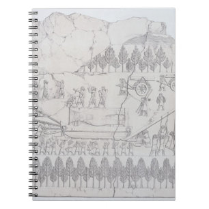 Cuaderno Asirios que mueven una Bull coa alas en un trineo,