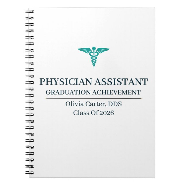 Cuaderno Asistente Médico Nombre Personalizado Desde Año (Frente)