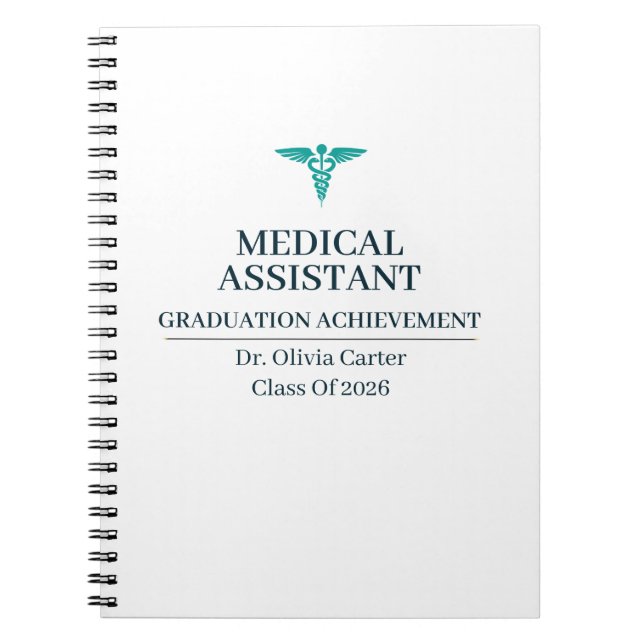 Cuaderno Asistente Médico Nombre Personalizado Desde Año (Frente)
