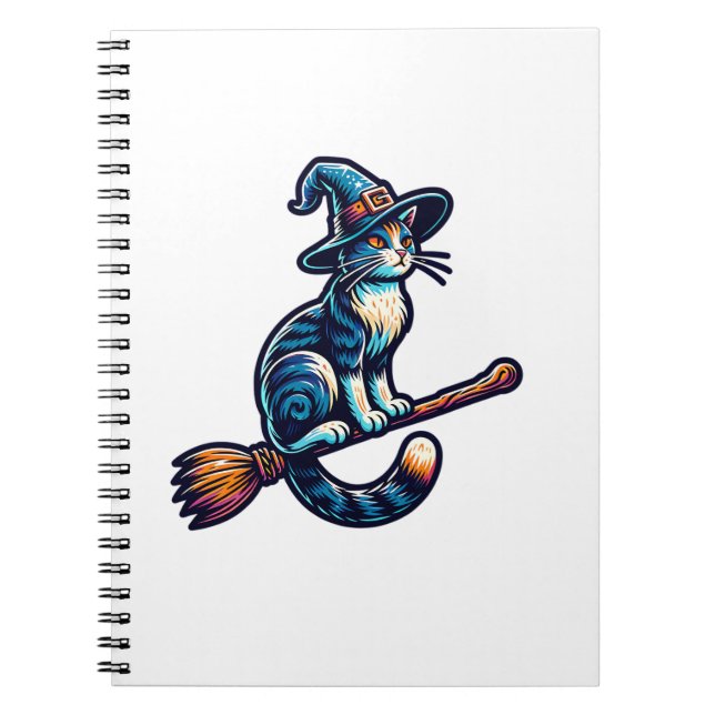 Cuaderno Asistente para gatos Halloween Bruja Mystical Cat  (Frente)