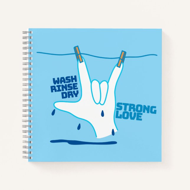 Cuaderno ASL Design - Wash, Rinse, and Dry Love ILY (Anverso)