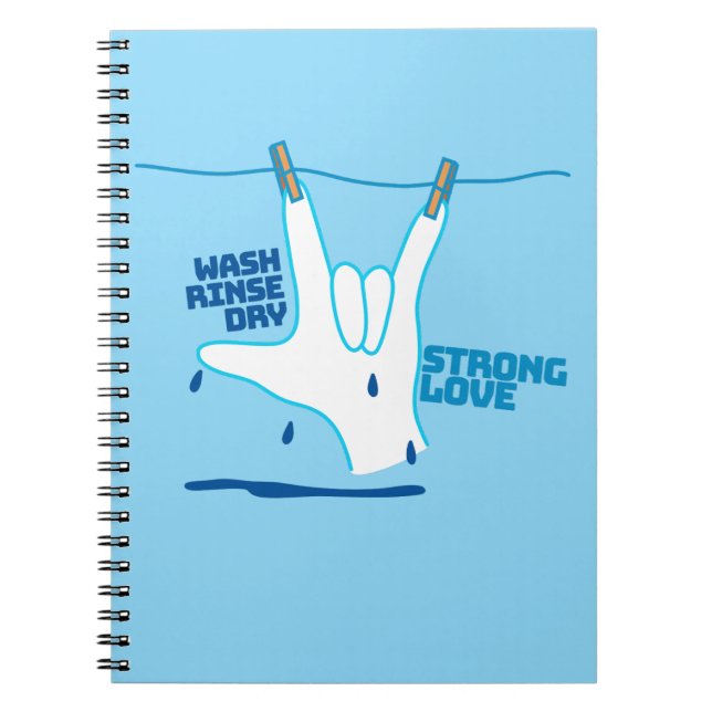 Cuaderno ASL Design - Wash, Rinse, and Dry Love ILY (Frente)