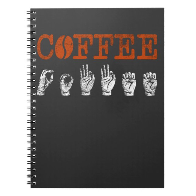 Cuaderno ASL Rótulo Language Interpreter Coffee Lover (Frente)