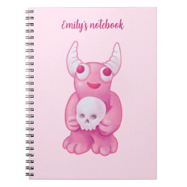 Cuaderno Asombroso Chica de Gótico de Demon Pink Skull Past