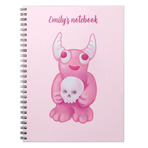 Cuaderno Asombroso Chica de Gótico de Demon Pink Skull Past
