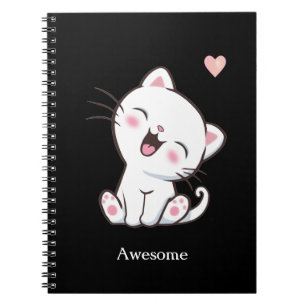 Cuaderno Asombroso gato gatito en negro