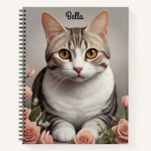 Cuaderno Asombroso gato norteamericano de Shorthair con un 