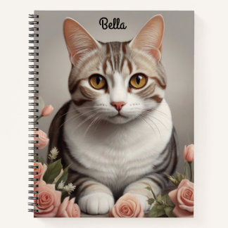 Cuaderno Asombroso gato norteamericano de Shorthair con un