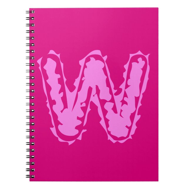 Cuaderno Asombroso Monograma rosa en rosa (Frente)