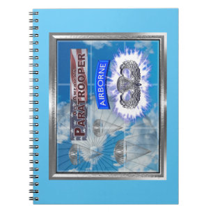 Cuaderno Asombroso paracaidista y bandera estadounidense