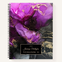 Cuaderno Asombroso resumen púrpura de oro negro