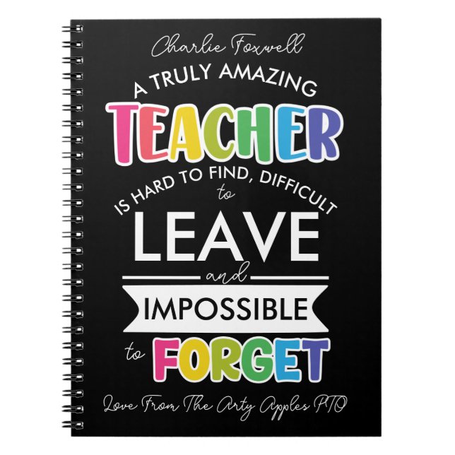 Cuaderno asombroso retiro de profesores regalo (Frente)