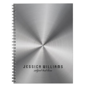 Cuaderno Aspecto brillante de acero inoxidable gris platead