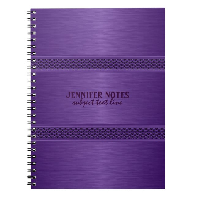 Cuaderno Aspecto de aluminio con pincel metálico monogramad (Frente)