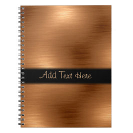 Cuaderno Aspecto de cobre cepillado personalizado