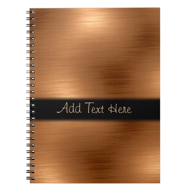 Cuaderno Aspecto de cobre cepillado personalizado (Frente)