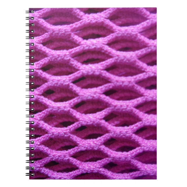 Cuaderno Aspecto de crochet rosa (Frente)