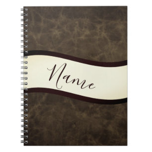 Cuaderno Aspecto de cuero crudo personalizado